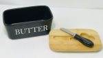 Маслянка з ножем "Butter" чорна. Изображение №2